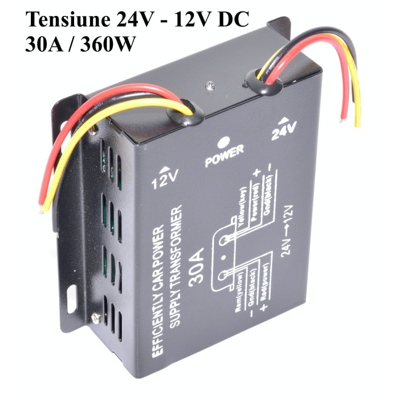Convertor Auto de Tensiune Pentru Curent 24V-12V DC / 30A