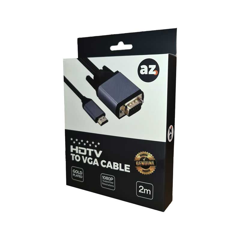 Cablu video Hdmi - Vga 1080p, Compatibil PC / Laptop / Monitor / Proiector, 2M, ElectroAZ