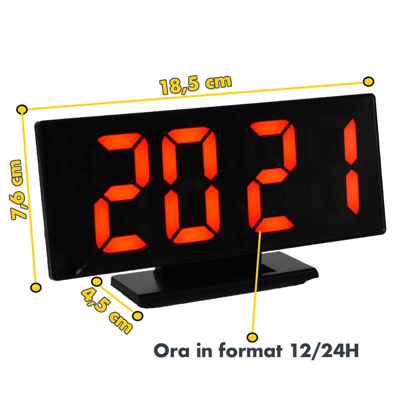 Ceas de Camera modern cu Led Rosu, Alarma