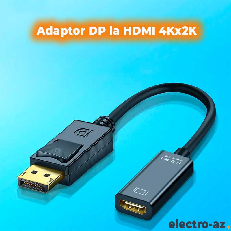 Adaptor Displayport Tata la HDMI Mama, 4K 30HZ - 25cm, ElectroAZ
