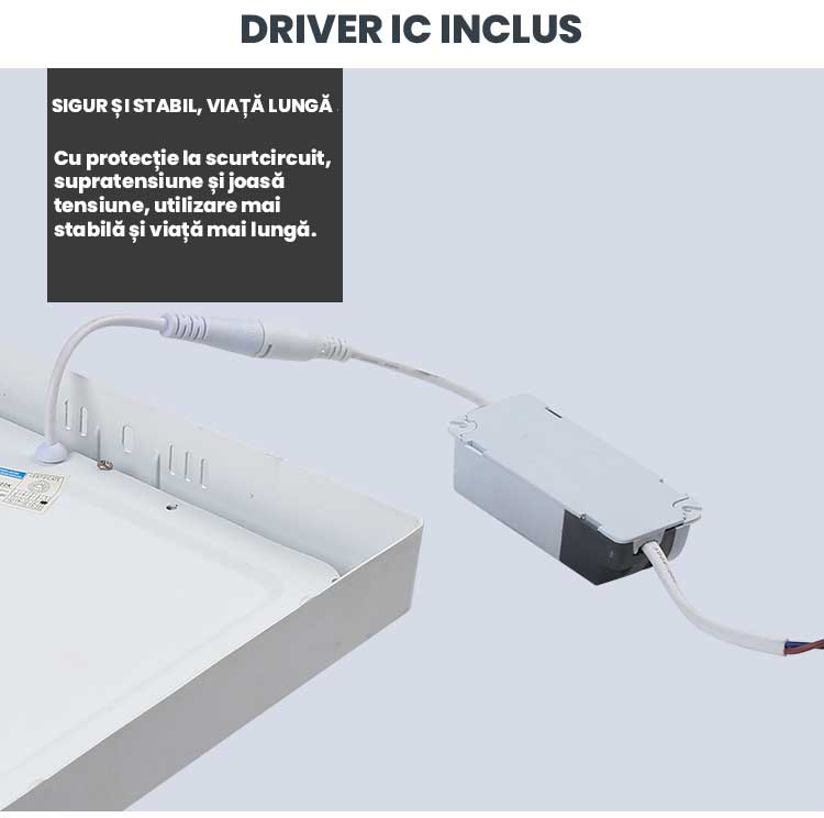 Aplica Led Patrata,Aparenta, Driver IC inclus, Putere 24W, ElectroAZ