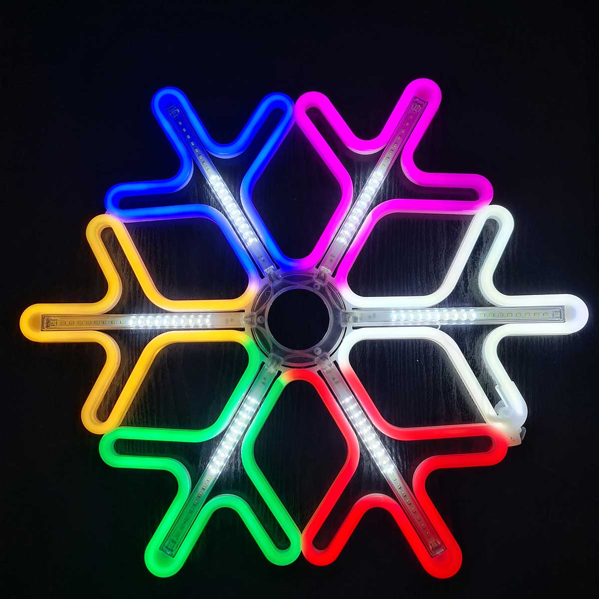 Fulg de nea LED 60x60cm, Alimentare 220v,Multicolor RGB
