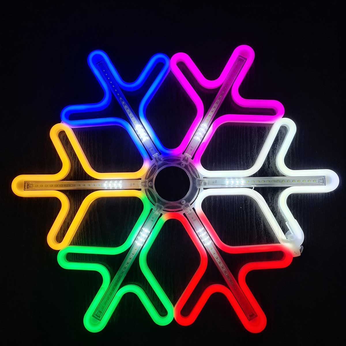 Fulg de nea LED 60x60cm, Alimentare 220v,Multicolor RGB