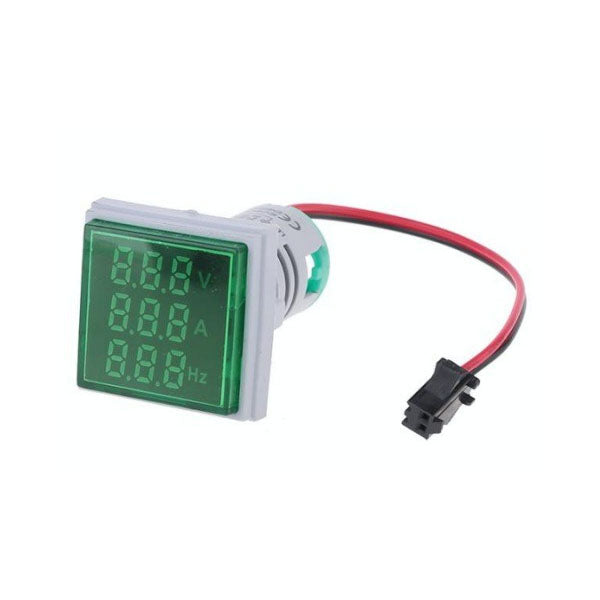 Indicator Digital cu Led 3 In 1: Voltmetru, Ampermetru, Frecventa, Verde