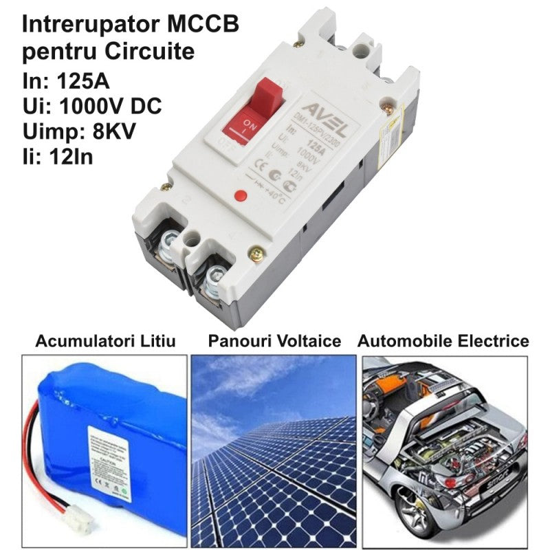 Intrerupator de Circuit Solar MCCB 2P-125A / 1000V DC