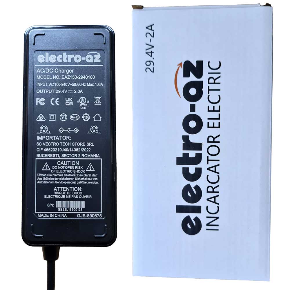 Incarcator Bicicleta/Trotineta Electrica 24V Li-ion, Output 29.4V-2A, ElectroAZ