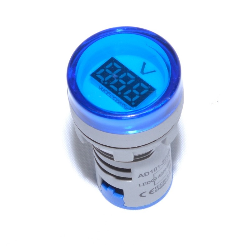 Indicator Digital Voltmetru, 250V/AC, 20-500V, Protectie IP65, Albastru