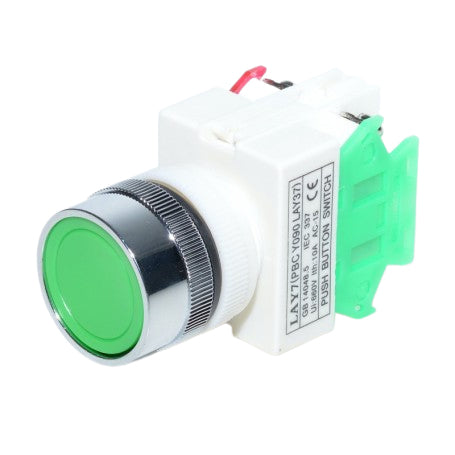 Intrerupator Push ON/OFF 10A LAY-7 Verde