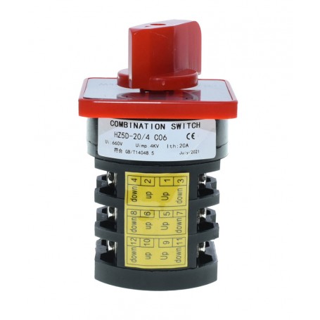 Intrerupator cu 6 Came 0-1 de 20A/4KW, IP42, 660V