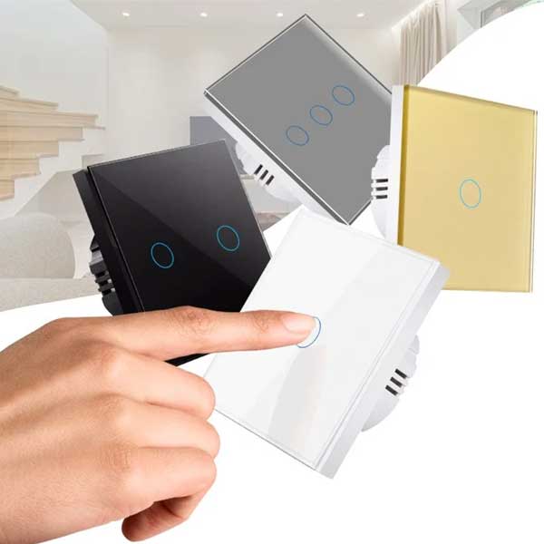 Intrerupator triplu touch Negru Classlights , Sticla Securizata, LED