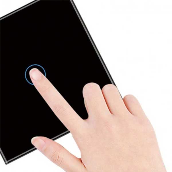 Intrerupator touch Negru Classlights, Sticla securizata, LED