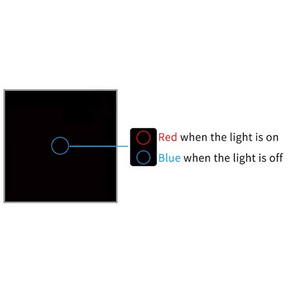 Intrerupator touch Negru Classlights, Sticla securizata, LED