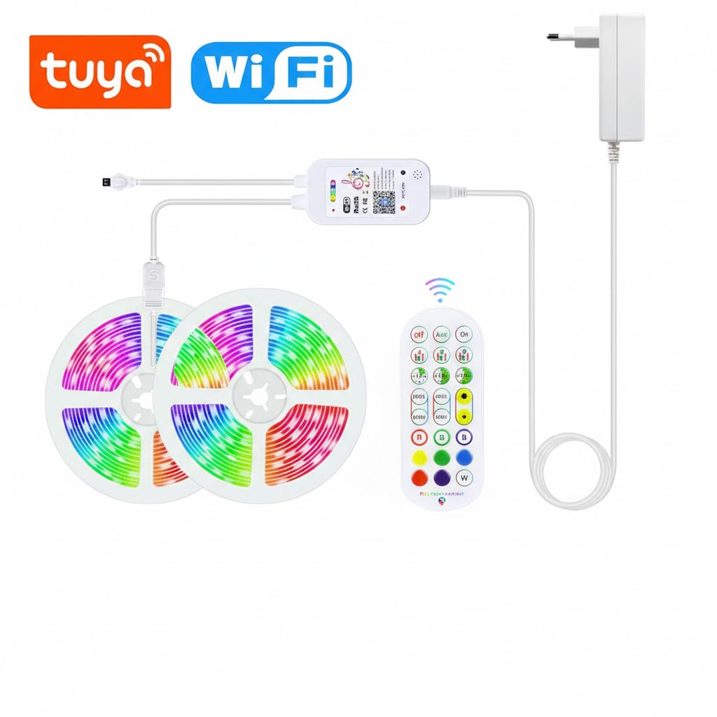 Kit Banda LED RGB Smart 30m, 24V, Wi-Fi Tuya, Sincronizare Muzica si Control Vocal
