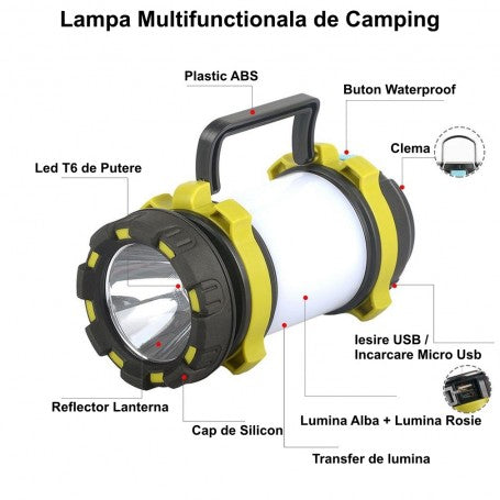 Lampa Felinar Multifunctionala T6-100W