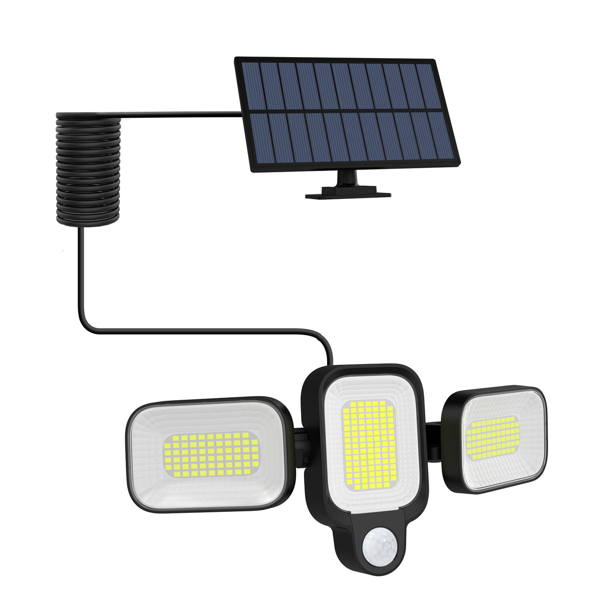 Lampa LED Solara 45W pentru Exterior ClassLights cu Senzor de Miscare si Brate Rotative, 225 Led-uri