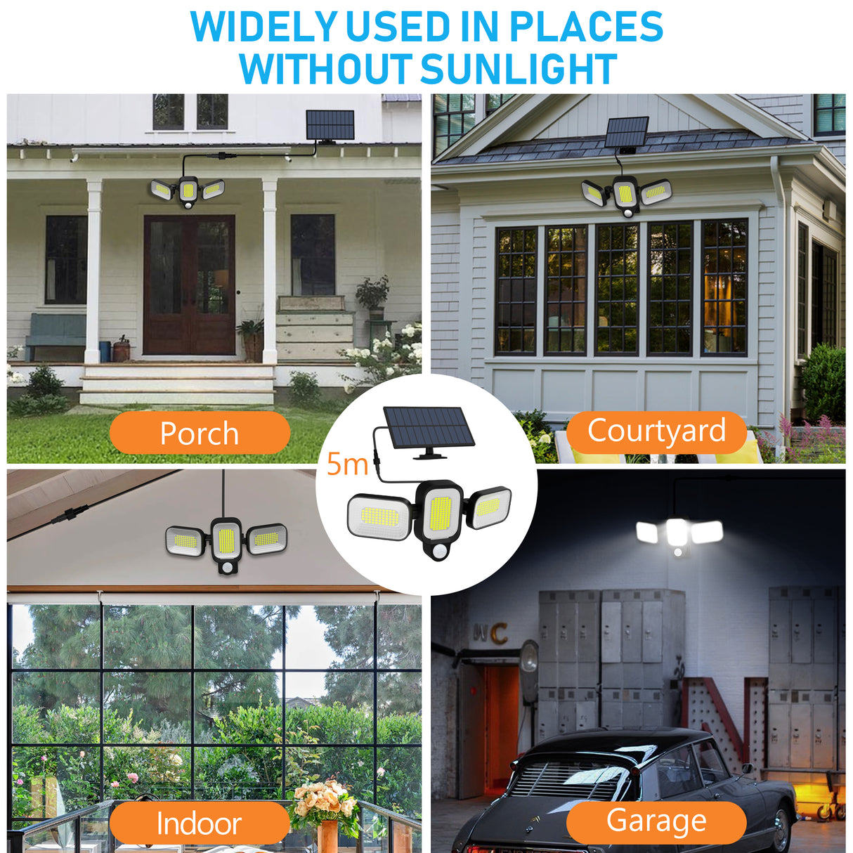 Lampa LED Solara 45W pentru Exterior ClassLights cu Senzor de Miscare si Brate Rotative, 225 Led-uri