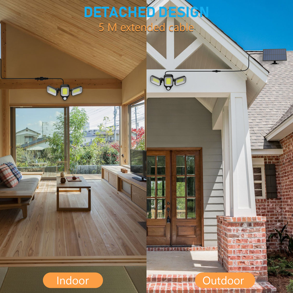 Lampa LED Solara 45W pentru Exterior ClassLights cu Senzor de Miscare si Brate Rotative, 225 Led-uri