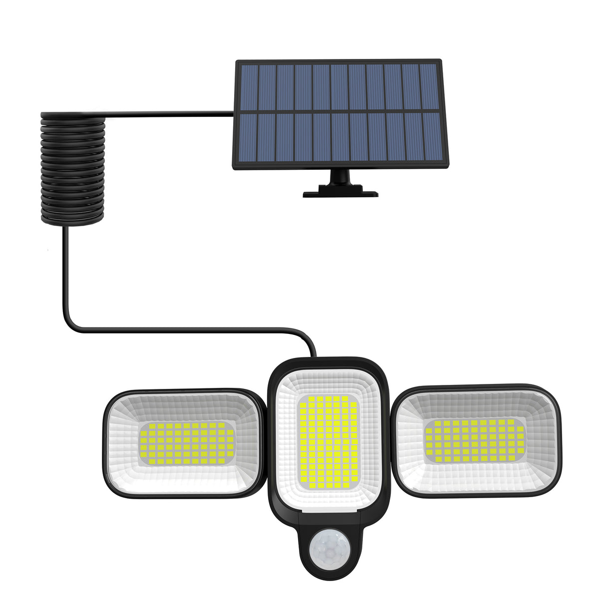 Lampa LED Solara 45W pentru Exterior ClassLights cu Senzor de Miscare si Brate Rotative, 225 Led-uri