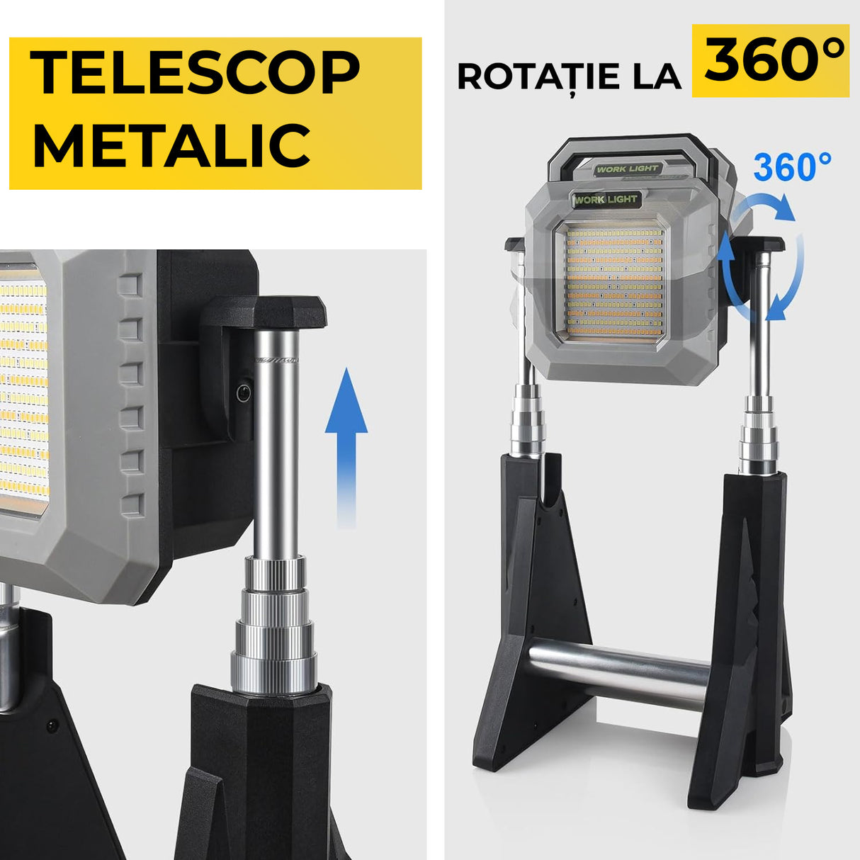 Lampă de Lucru cu Înălțime Reglabilă, Acumulator 10.000mAh, Funcție Baterie Externă, Classlights