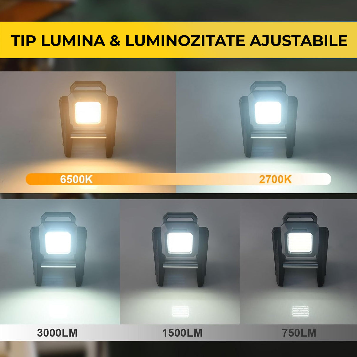 Lampă de Lucru cu Înălțime Reglabilă, Acumulator 10.000mAh, Funcție Baterie Externă, Classlights