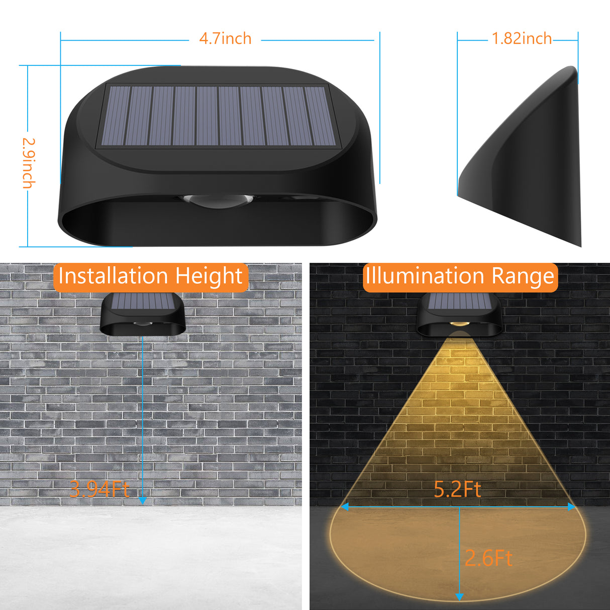 Set 4 x Lampa Solara RGBW pentru Gard si Perete ClassLights - Iluminat Decorativ Exterior