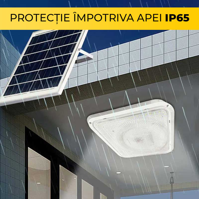 Aplică LED 100W cu Panou Solar, Interior/Exterior, Plafonieră Patrată, Lumină Rece/Caldă, ClassLights