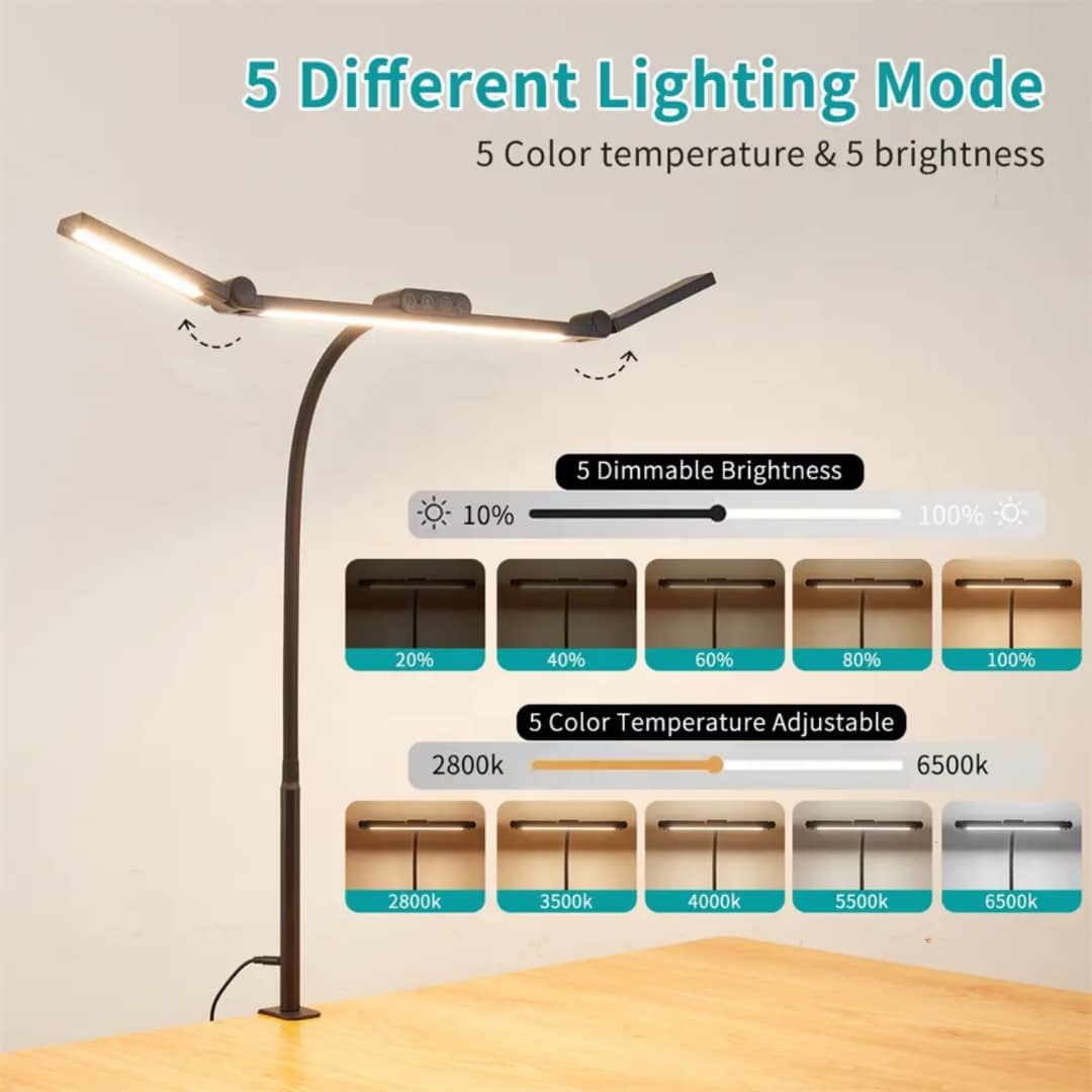 Lampă LED Birou 24W, 3 Culori, Reglabilă, Classlights