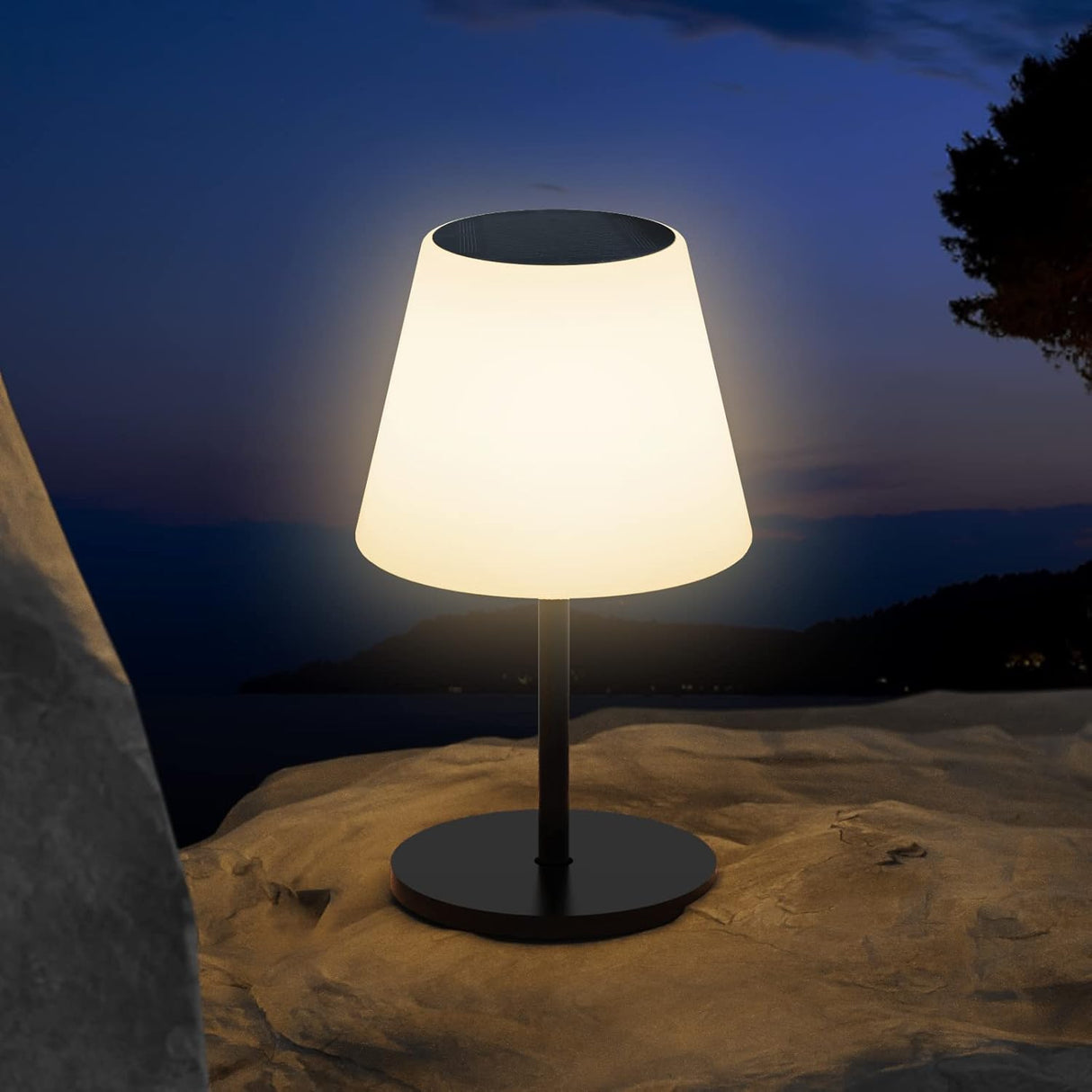Lampa de Masa Solara RGBW cu Telecomanda, ClassLights - Iluminat Exterior cu 2 Optiuni de Inaltime