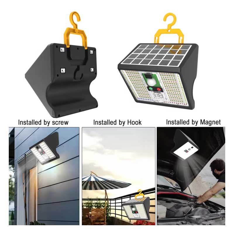 Lampă solară LED cu senzor, cârlig și magnet Classlights