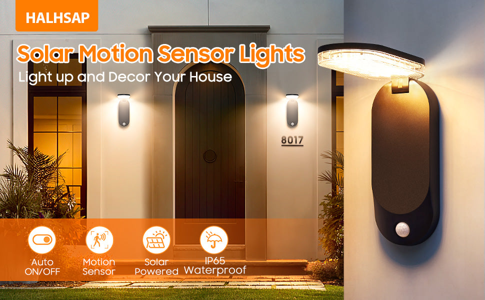 Lampa LED Solara Pliabial cu Senzor de Miscare - Lumina de Perete pentru Trotuare si Alei, ClassLights