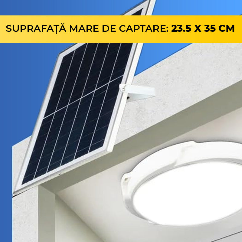 Aplică LED 200W cu Panou Solar, Interior/Exterior, Plafonieră Rotundă, Lumină Rece/Caldă, ClassLights
