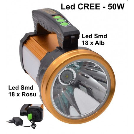 Lanterna 4000mAh Led 50W Profesionala