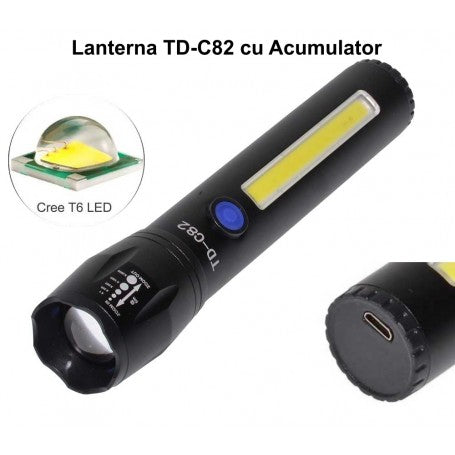 Lanterna Acumulator si Zoom 5W TD-C82