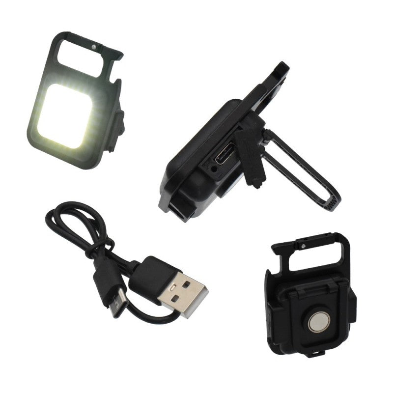 Mini-Lanterna LED Cob 6W, Tip Breloc, Carabina, Carcasa Aluminiu