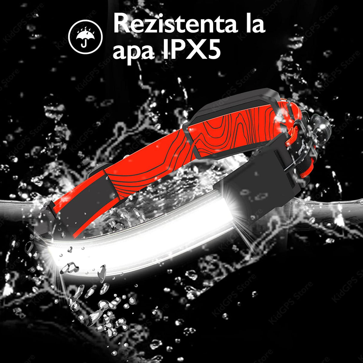 Lanterna de Cap, LED COB Reincarcabila USB, Senzor Miscare si Rezistenta la Apa IPX5