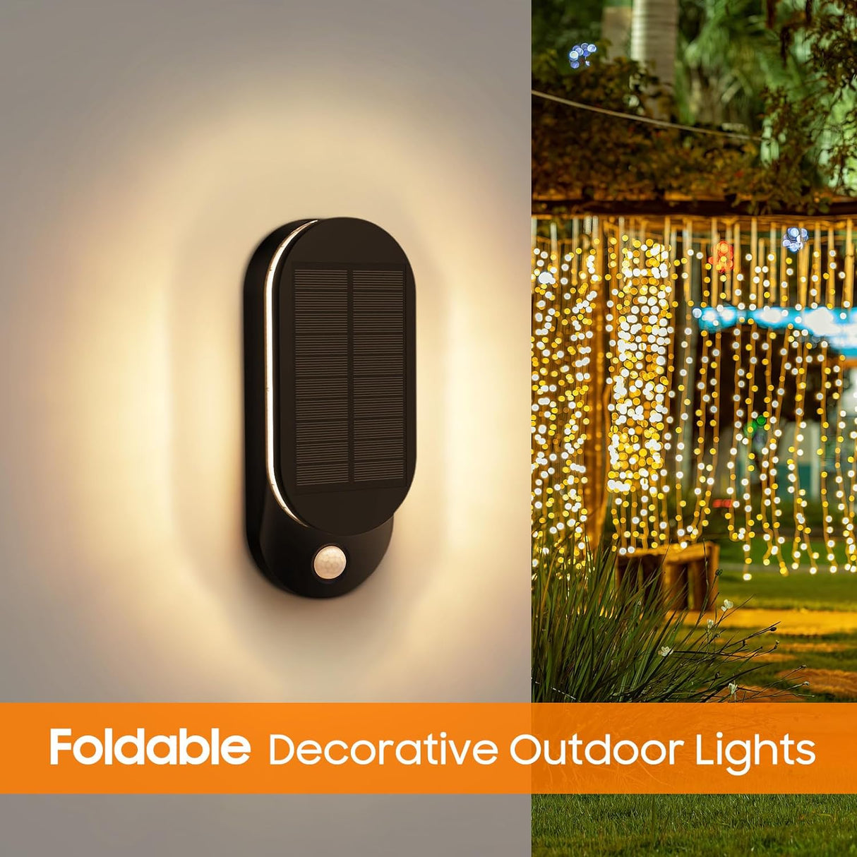 Lampa LED Solara Pliabial cu Senzor de Miscare - Lumina de Perete pentru Trotuare si Alei, ClassLights