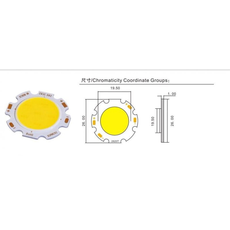 Led Cob Profesional 26mm , Putere 10W