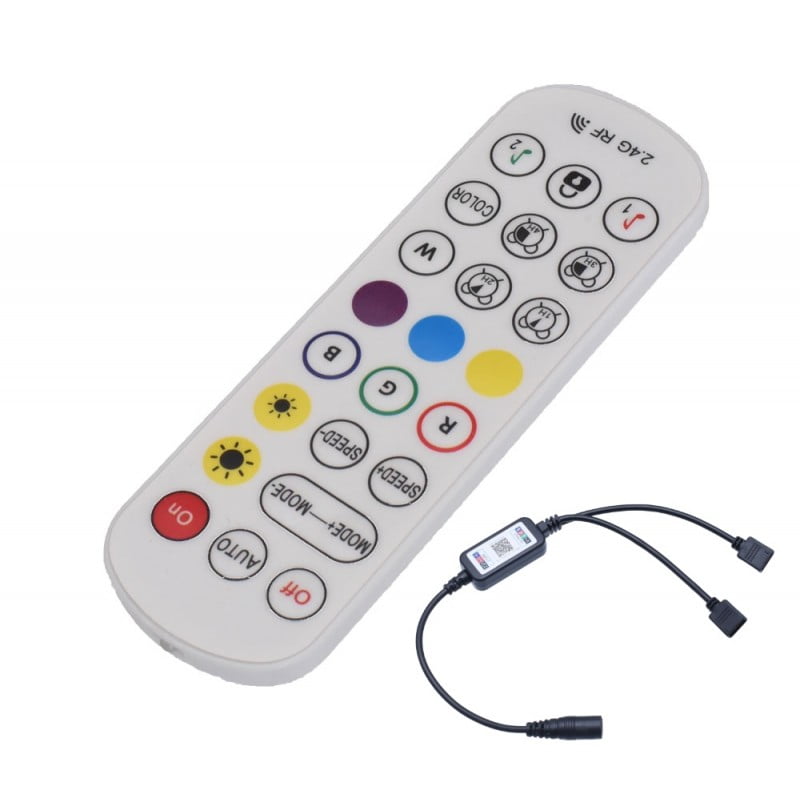 Mini-controler LED RGB 24 Taste, 2 Ieșiri și Magic Smart,144W