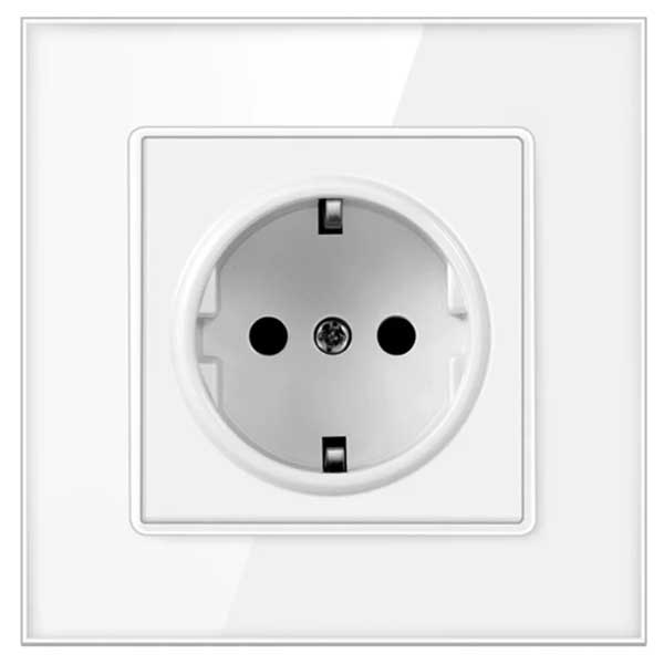 Priza cu rama din sticla securizata Classlights, 16A, Alb