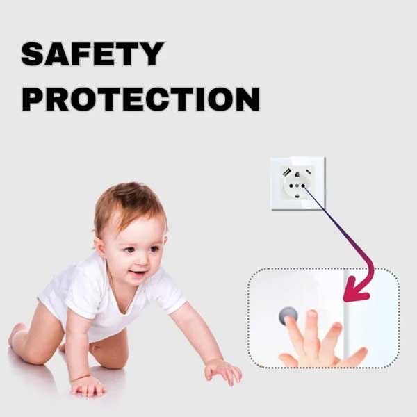 Priza cu rama de sticla securizata, porturi USB-A si USB-C, Classlights, 16A, Alb