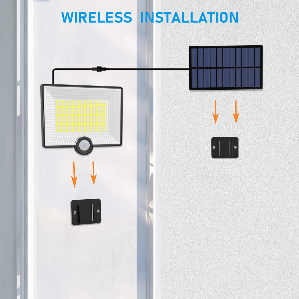 Proiector LED Solar 40W cu Senzor de Miscare si IP65 ClassLights, 204 Led-uri