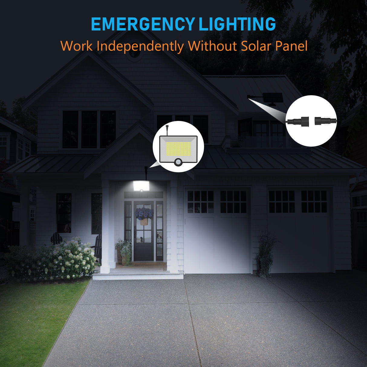Proiector LED Solar 40W cu Senzor de Miscare si IP65 ClassLights, 204 Led-uri