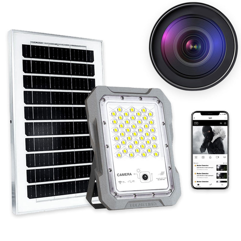 Proiector LED cu Cameră Video Integrată, 100W, Alimentare Solară, 1440P, Wi-Fi, 18.000 mAh, ClassLights