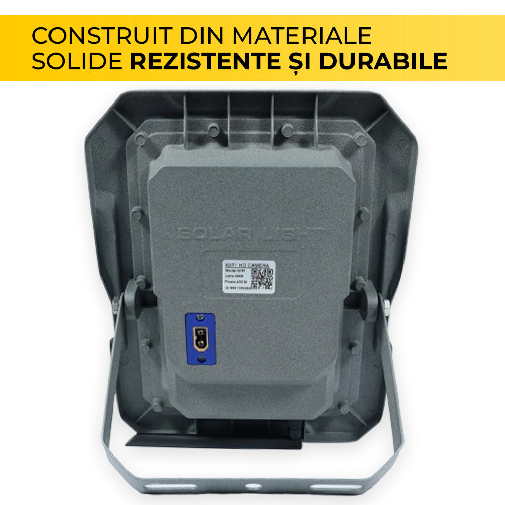 Proiector LED cu Cameră Video Integrată, 100W, Alimentare Solară, 1440P, Wi-Fi, 18.000 mAh, ClassLights