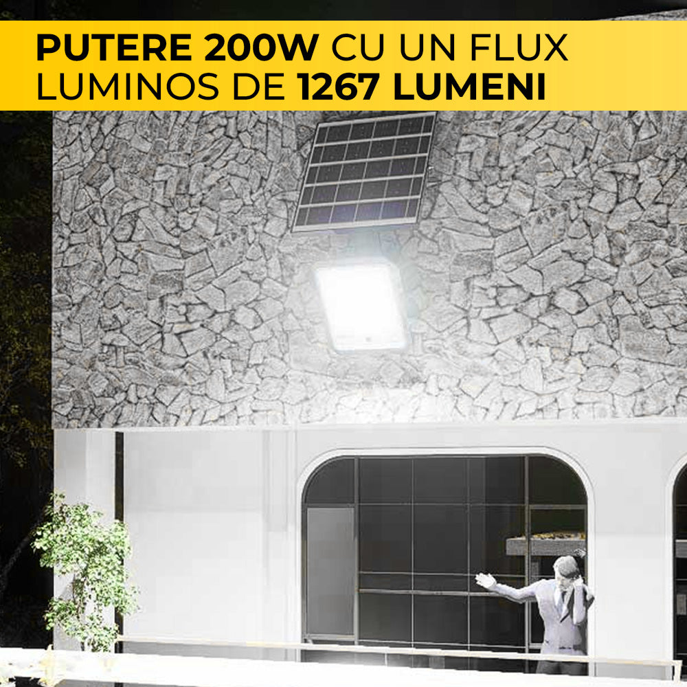 Proiector LED cu Cameră Video Integrată, 200W, Alimentare Solară, 1440P, Wi-Fi, 30.000 mAh, ClassLights