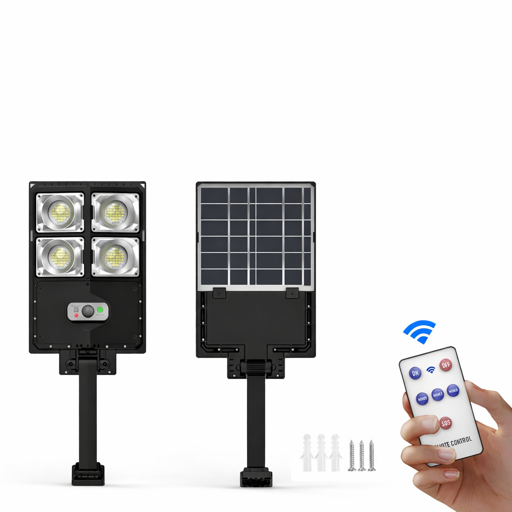 Lampa Solara Stradala 60W, 120 LED, Senzor Miscare si Telecomanda