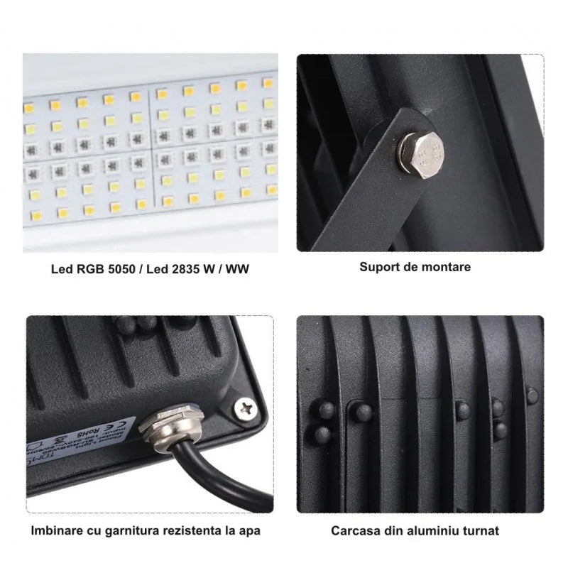 Proiector Smart RGBCW 60W Bluetooth si Telecomanda