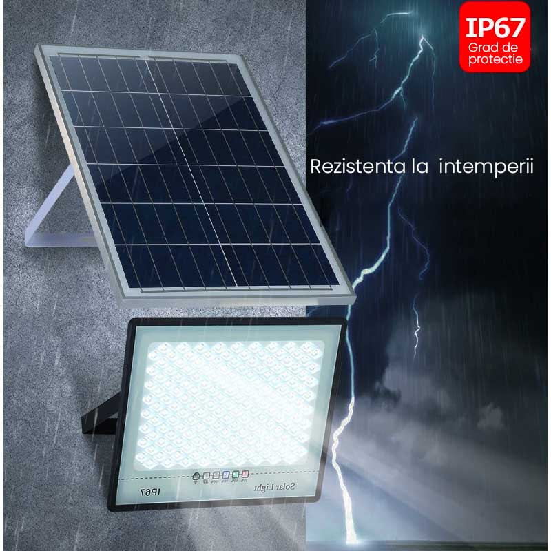 Proiector Solar Led 300W, Kit Complet, Ip67