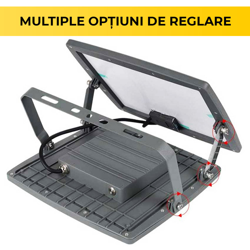 Proiector Solar LED, 100W, Panou Solar Policristalin, Interior/Exterior, Acumulator 10.000 mAh, ClassLights