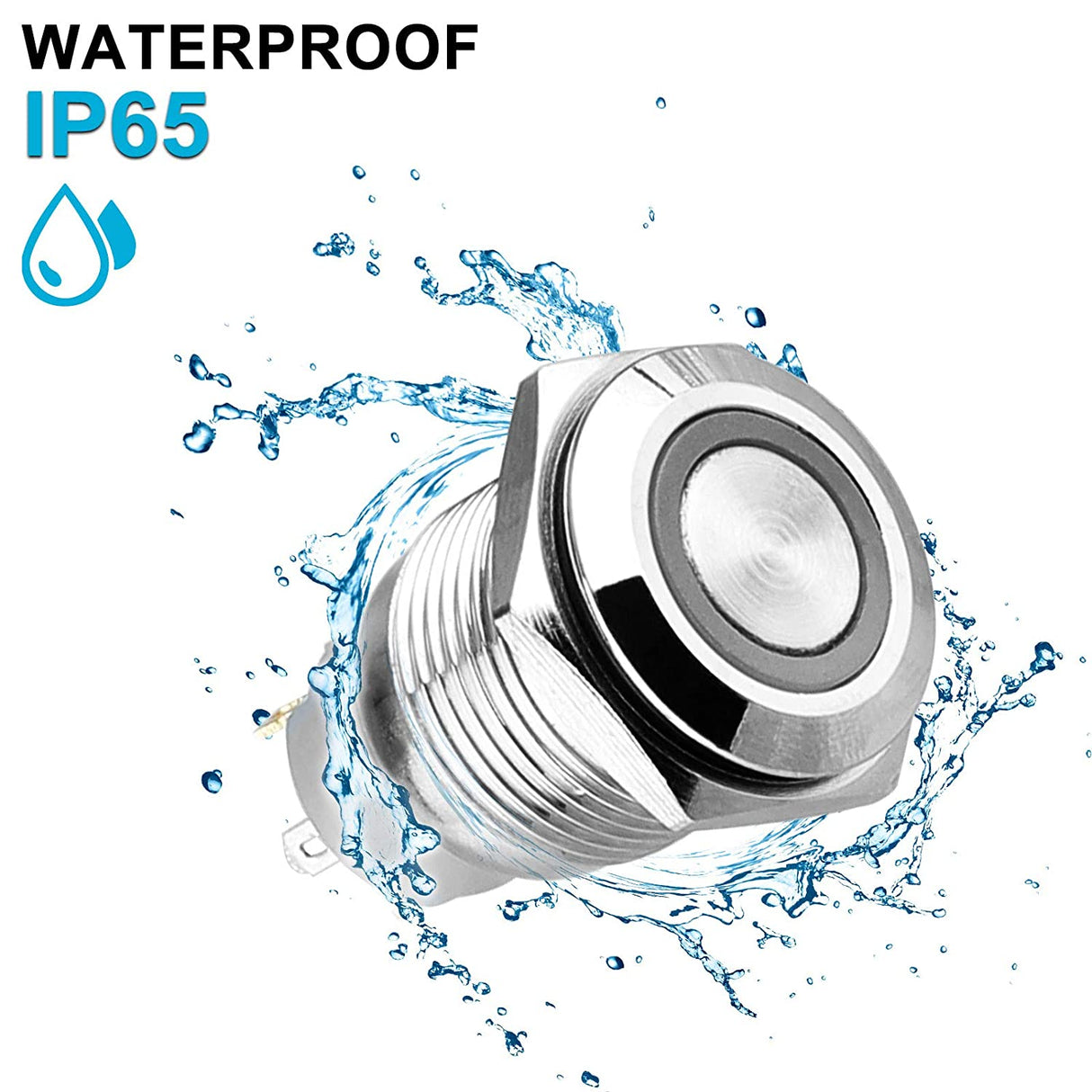 Buton Push 16mm cu Retinere, 220V, Led Rosu, ElectroAZ